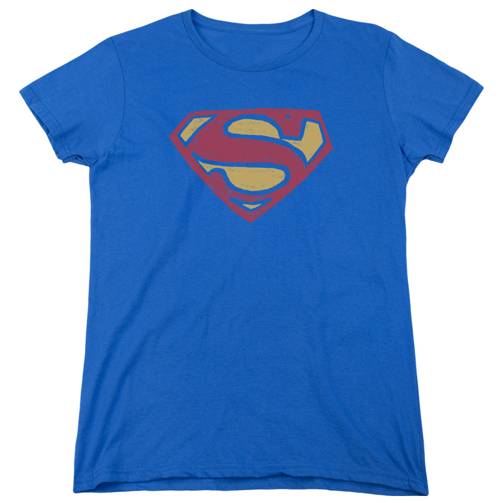 Superman Super Rough Womens T Shirt Royal Blue