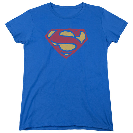 Superman Super Rough Womens T Shirt Royal Blue