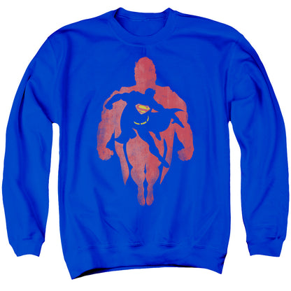 Superman Super Knockout Mens Crewneck Sweatshirt Royal Blue