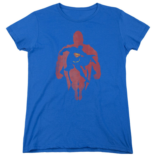 Superman Super Knockout Womens T Shirt Royal Blue