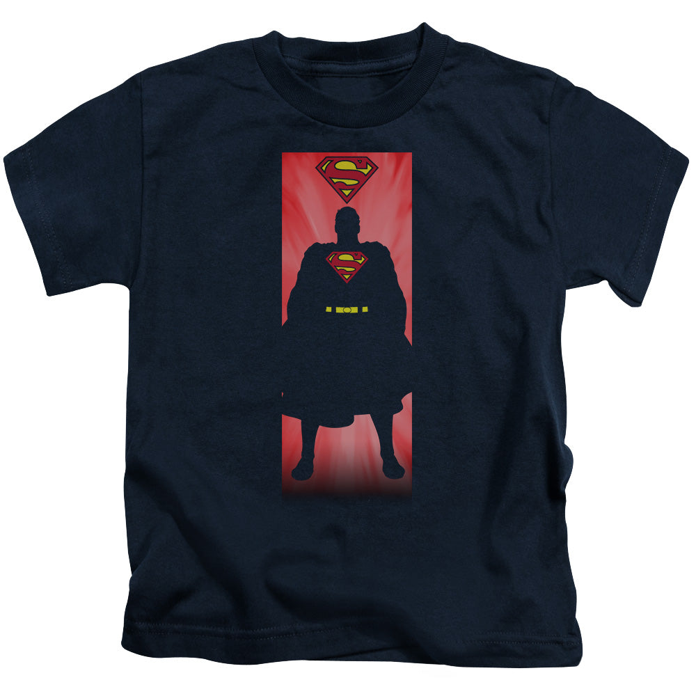 Superman Block Juvenile Kids Youth T Shirt Navy