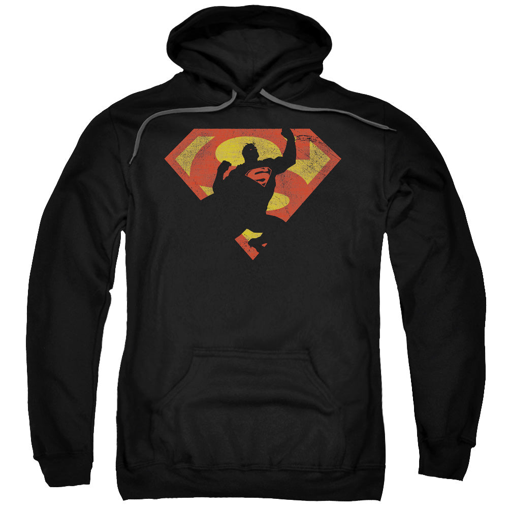 Superman S Shield Knockout Mens Hoodie Black