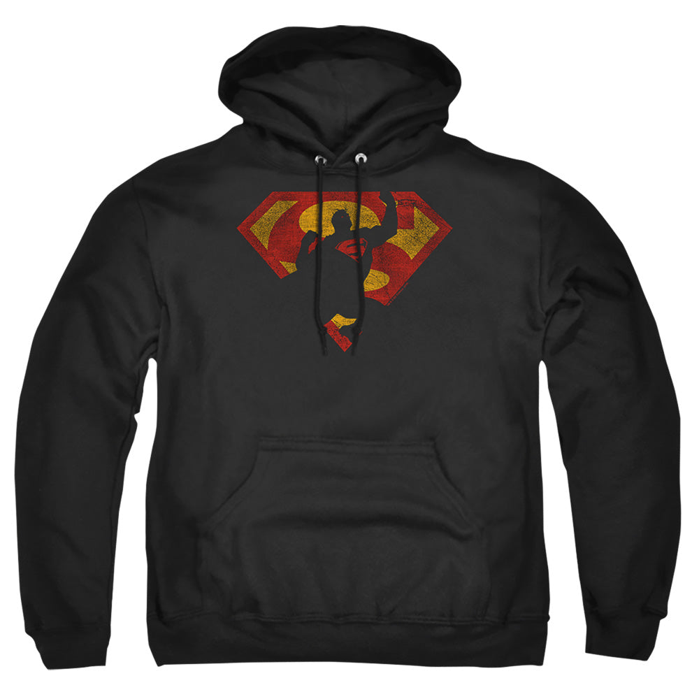 Superman S Shield Knockout Mens Hoodie Black