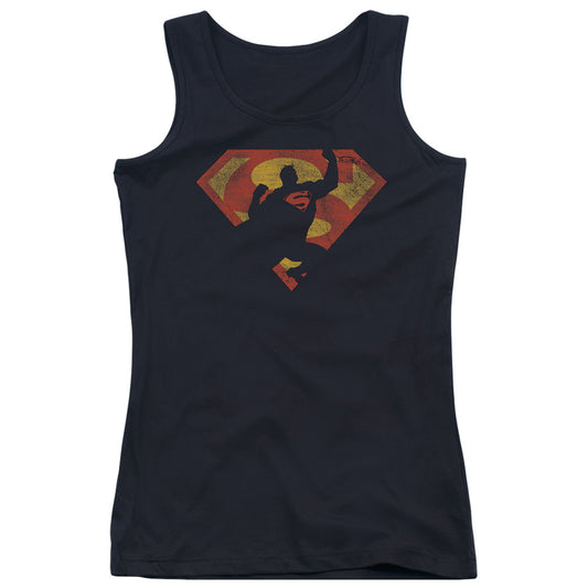 Superman S Shield Knockout Womens Tank Top Shirt Black