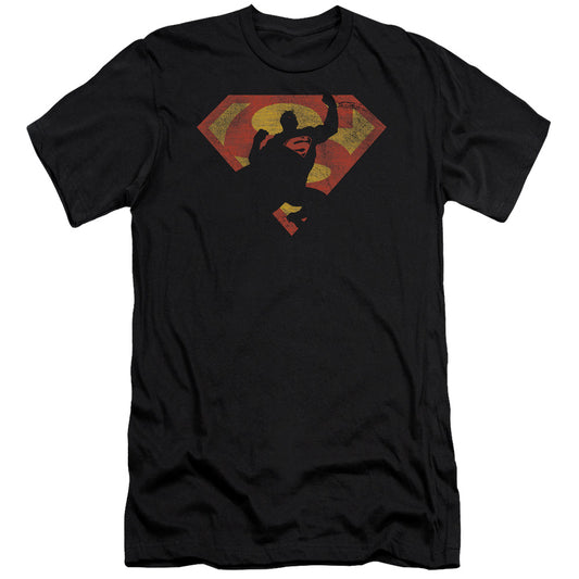 Superman S Shield Knockout Premium Bella Canvas Slim Fit Mens T Shirt Black