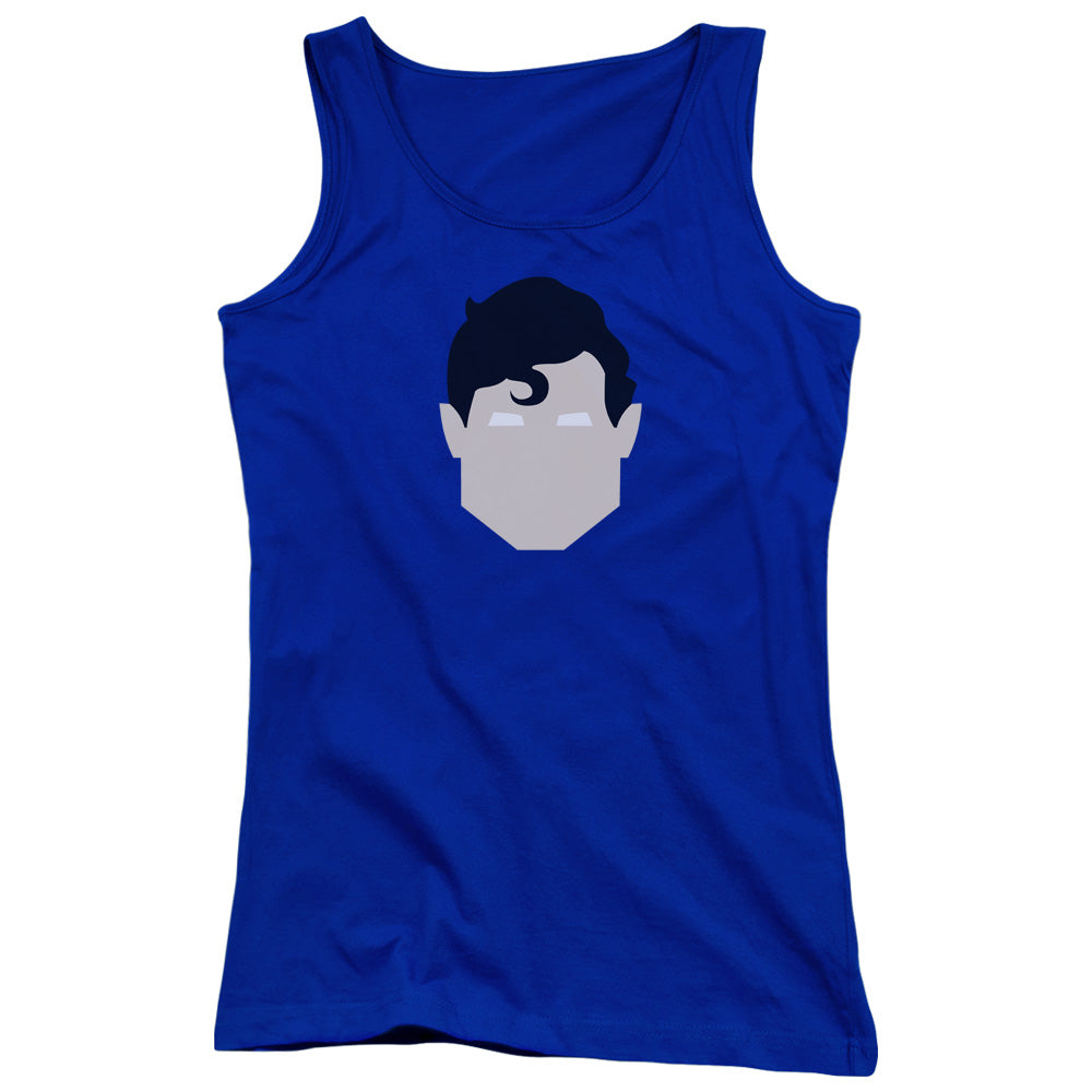 Superman Supes Head Womens Tank Top Shirt Royal Blue