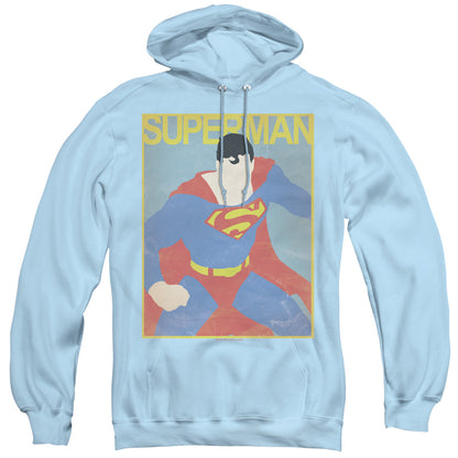 Superman Simple Poster Mens Hoodie Light Blue