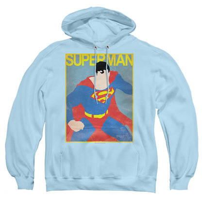 Superman Simple Poster Mens Hoodie Light Blue