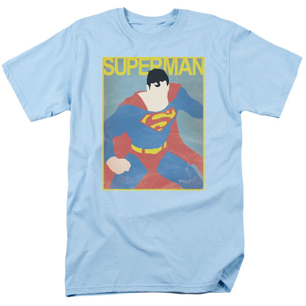 Superman Simple Poster Mens T Shirt Light Blue