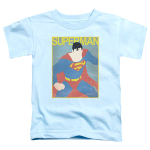 Superman Simple Poster Toddler Kids Youth T Shirt Light Blue