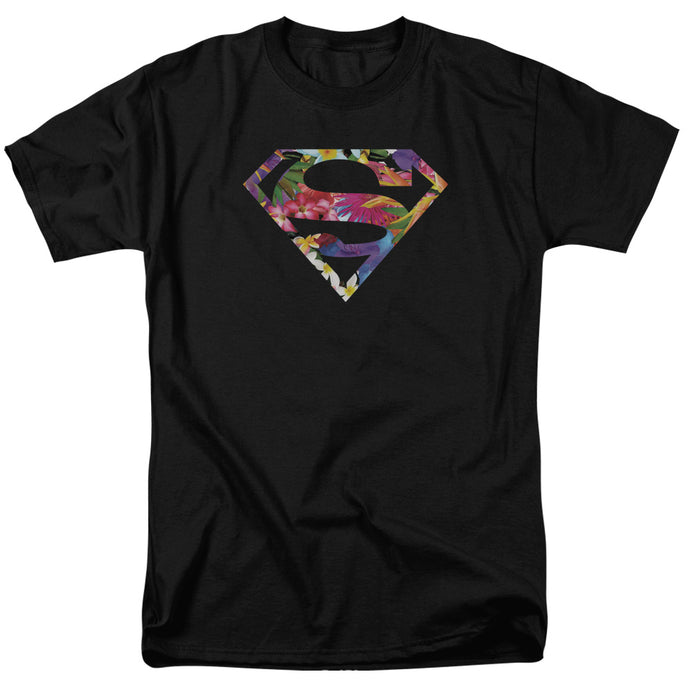 Superman Hawaiian Shield Mens T Shirt Black