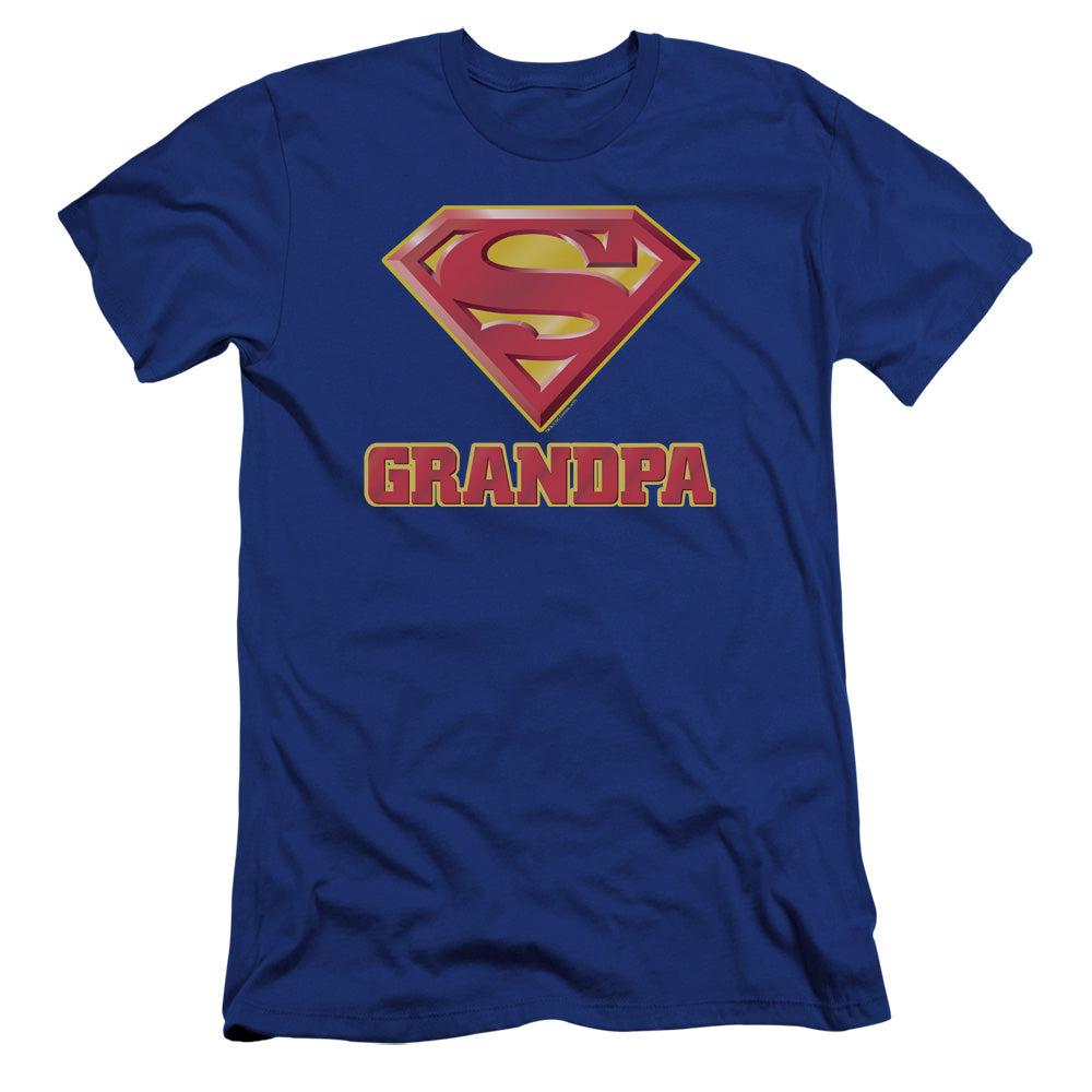 Superman Super Grandpa Premium Bella Canvas Slim Fit Mens T Shirt Royal Blue