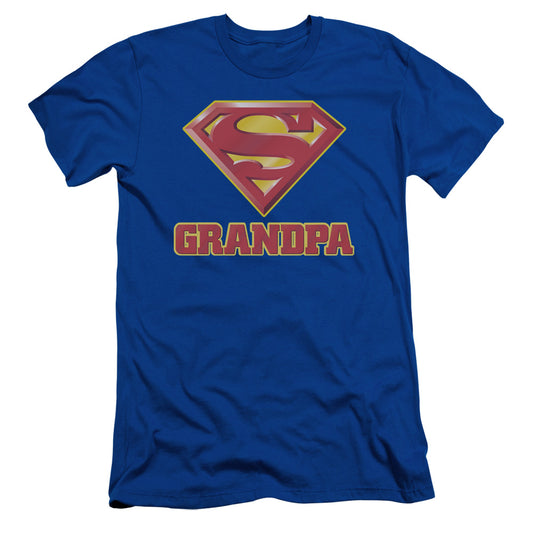 Superman Super Grandpa Slim Fit Mens T Shirt Royal Blue