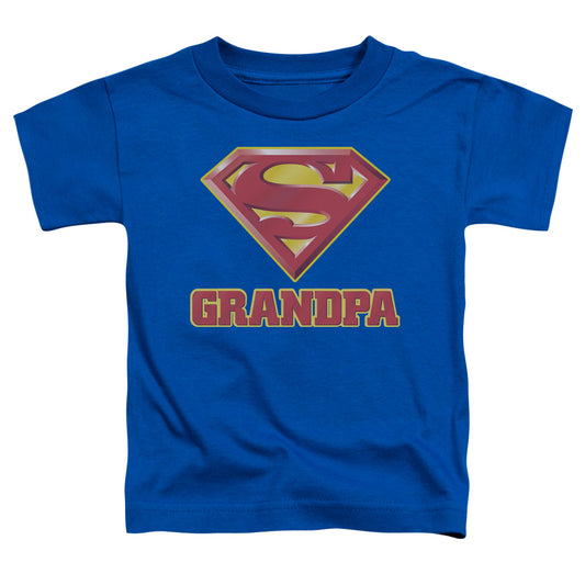 Superman Super Grandpa Toddler Kids Youth T Shirt Royal Blue