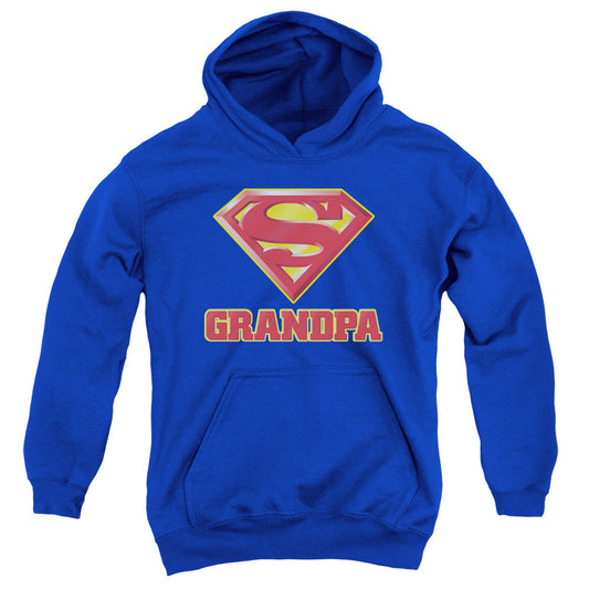 Superman Super Grandpa Kids Youth Hoodie Royal