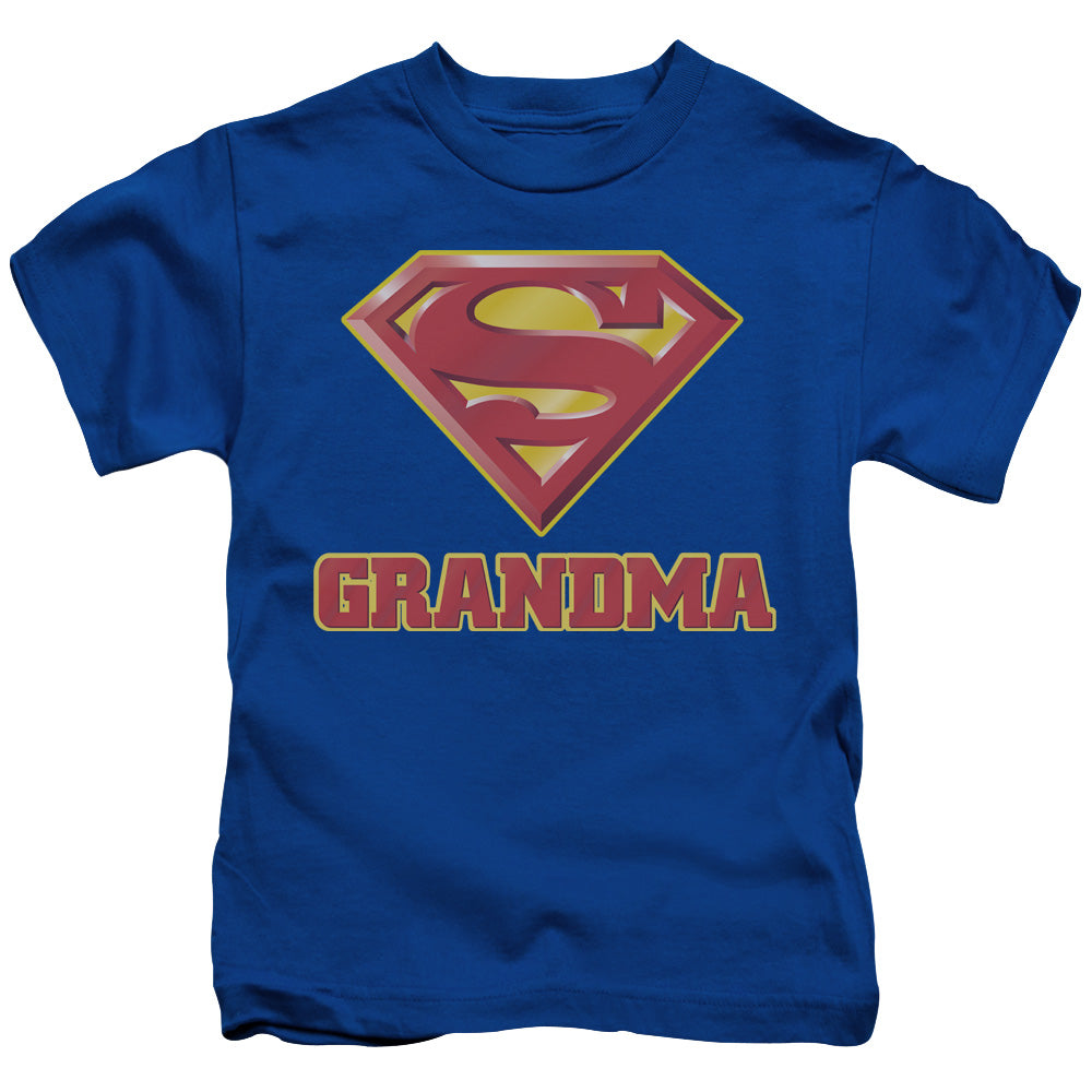 Superman Super Grandma Juvenile Kids Youth T Shirt Royal Blue