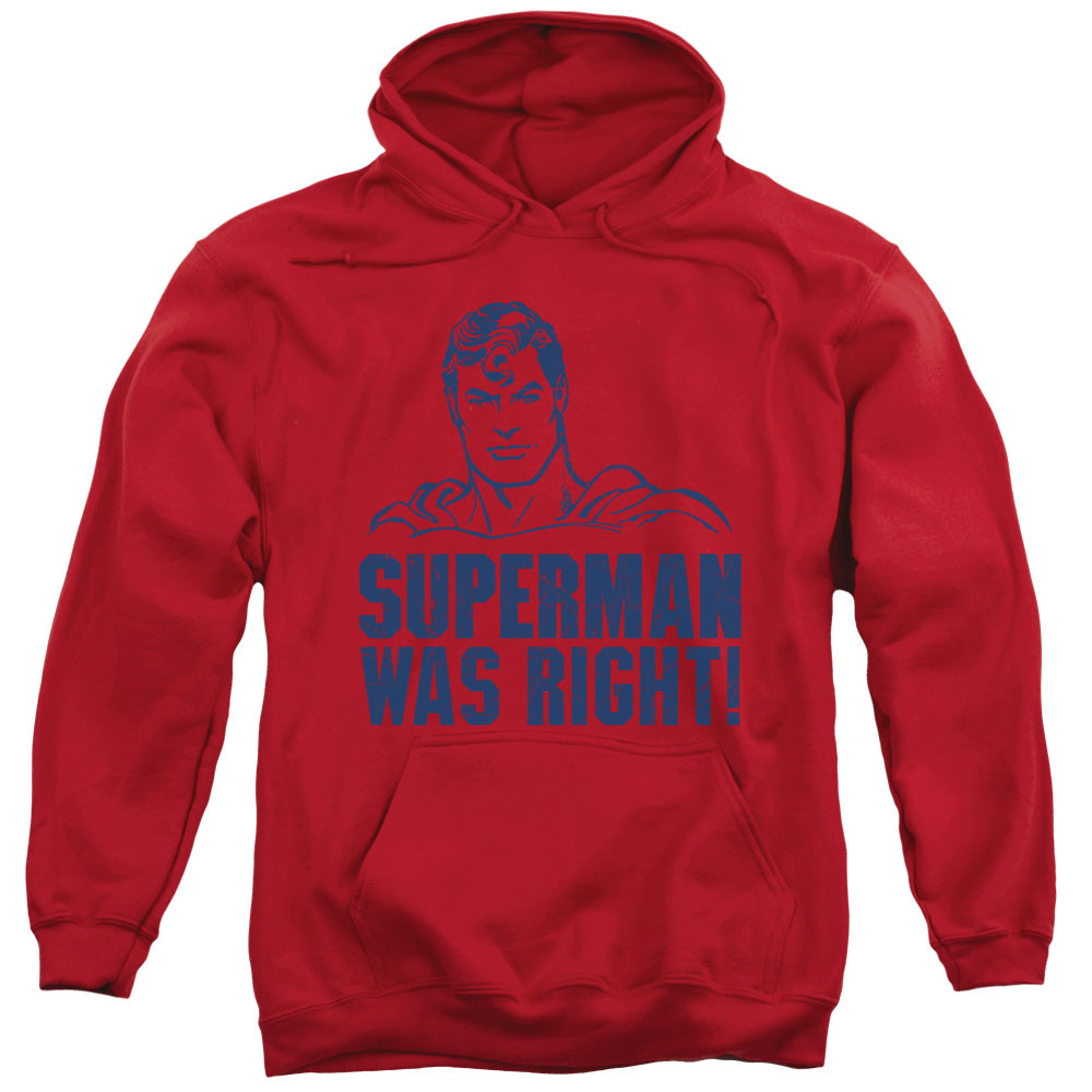 Superman Was Right Mens Hoodie Red