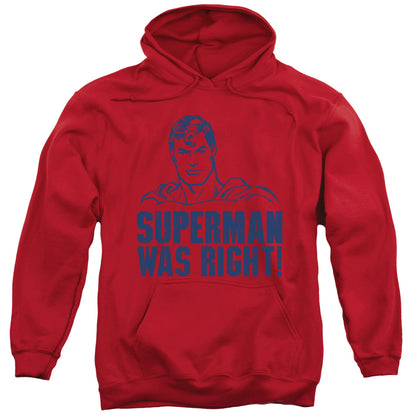 Superman Was Right Mens Hoodie Red