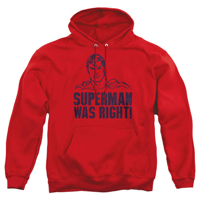 Superman Was Right Mens Hoodie Red