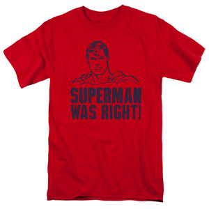 Superman Was Right Mens T Shirt Red