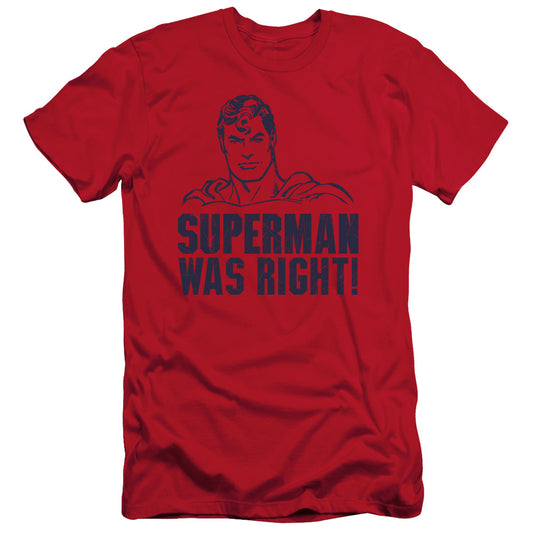 Superman Was Right Slim Fit Mens T Shirt Red