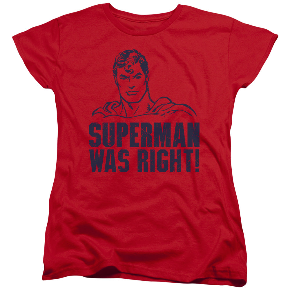 Superman Was Right Womens T Shirt Red