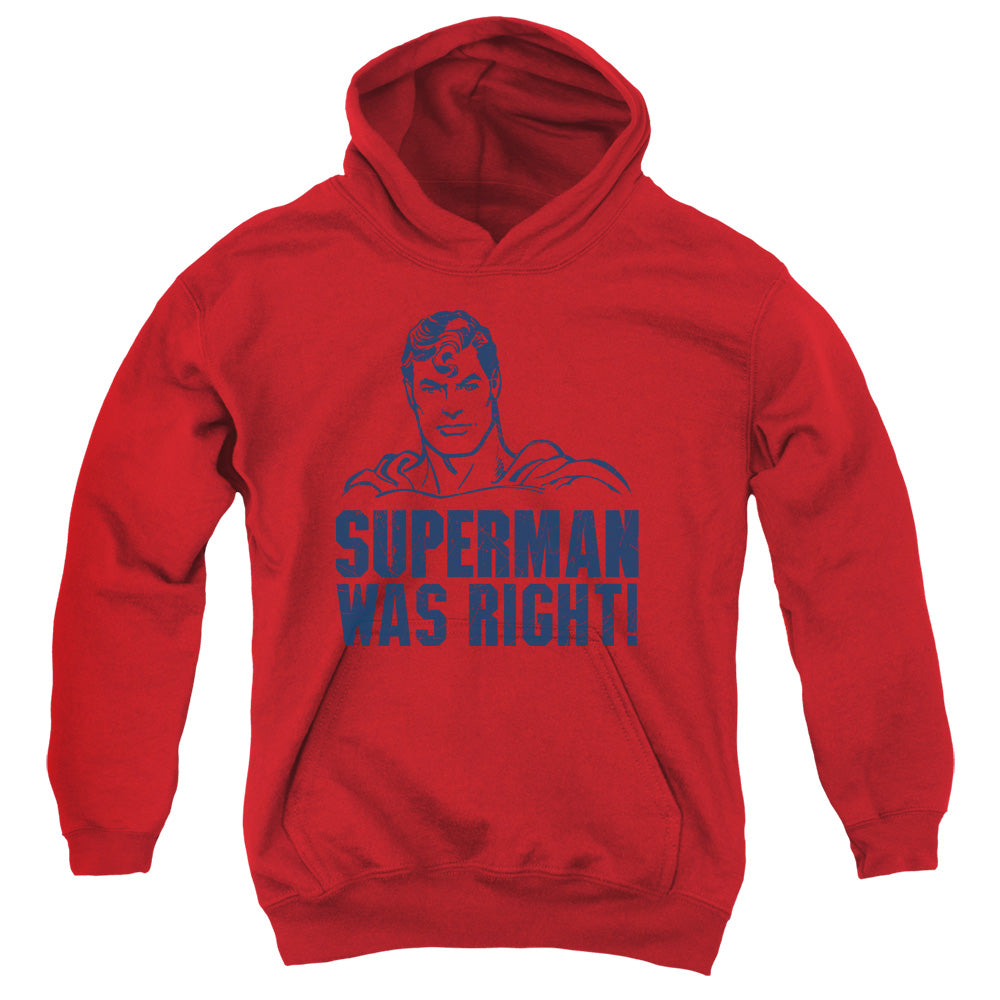 Superman Was Right Kids Youth Hoodie Red