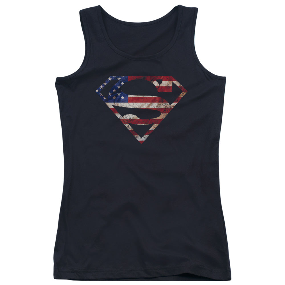 Superman Super Patriot Womens Tank Top Shirt Black