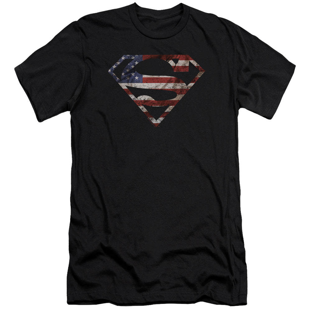 Superman Super Patriot Premium Bella Canvas Slim Fit Mens T Shirt Black