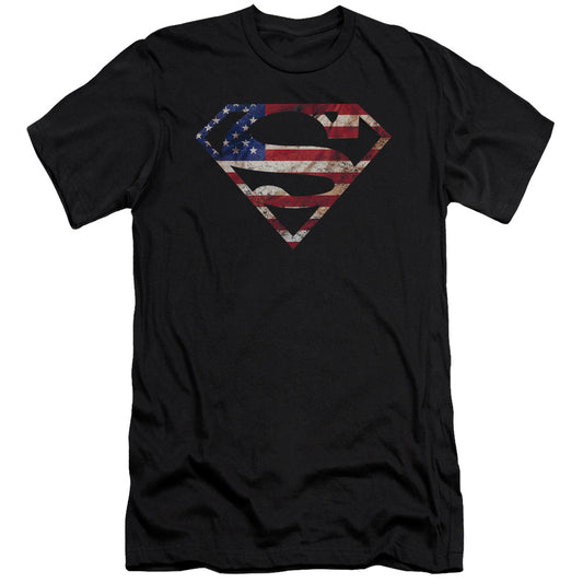 Superman Super Patriot Slim Fit Mens T Shirt Black