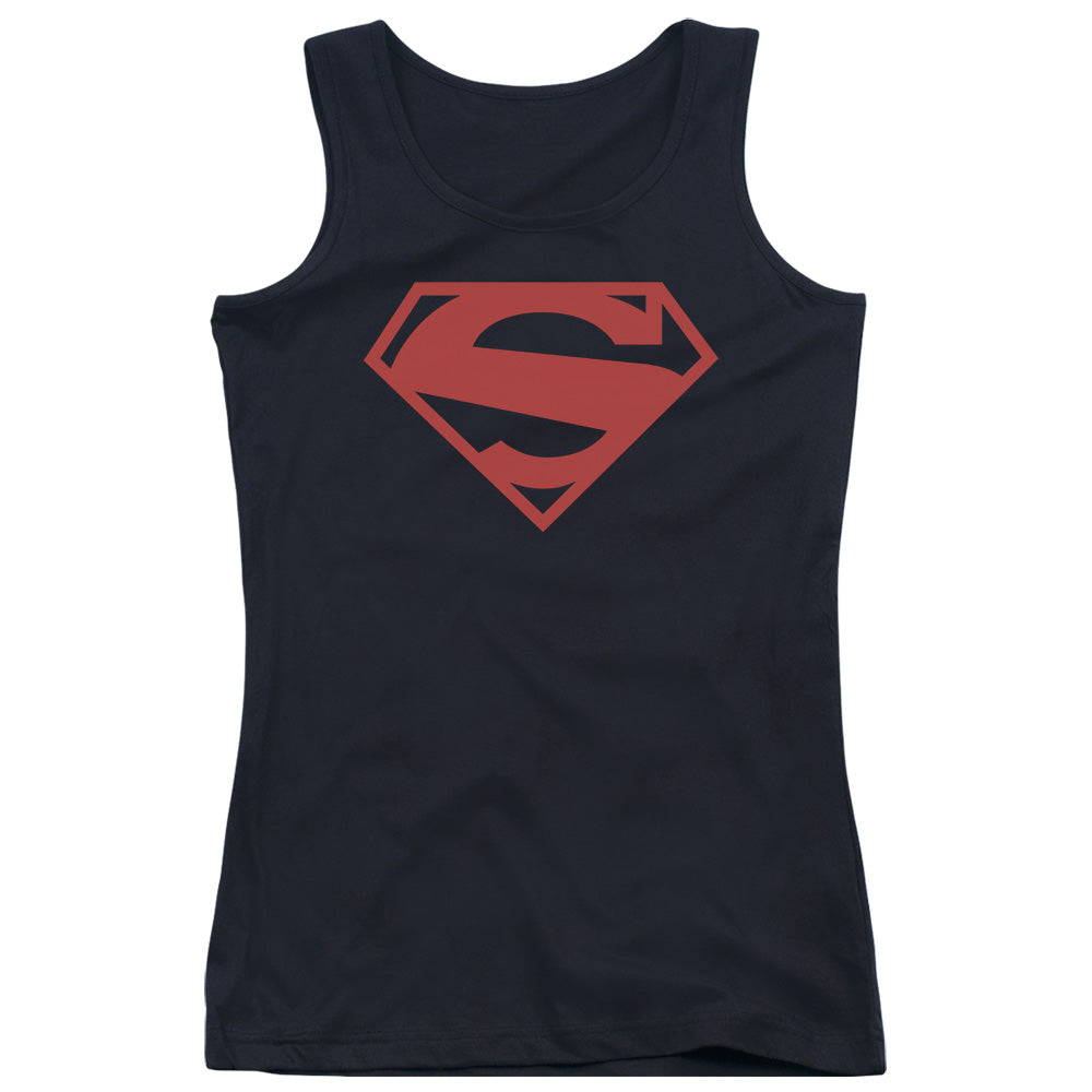 Superman 52 Red Block Womens Tank Top Shirt Black