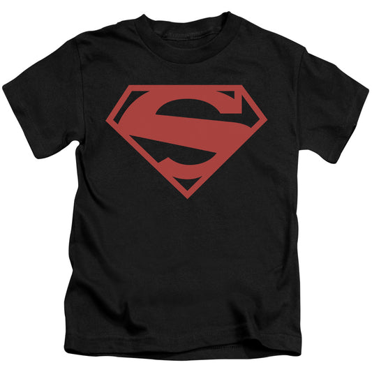 Superman 52 Red Block Juvenile Kids Youth T Shirt Black