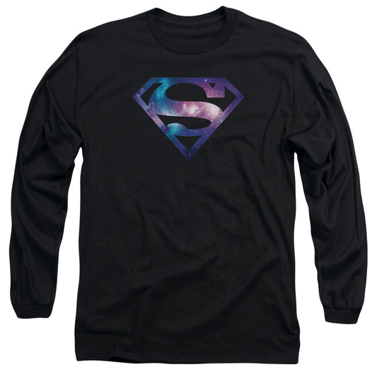 Superman Galaxy Shield Mens Long Sleeve Shirt Black