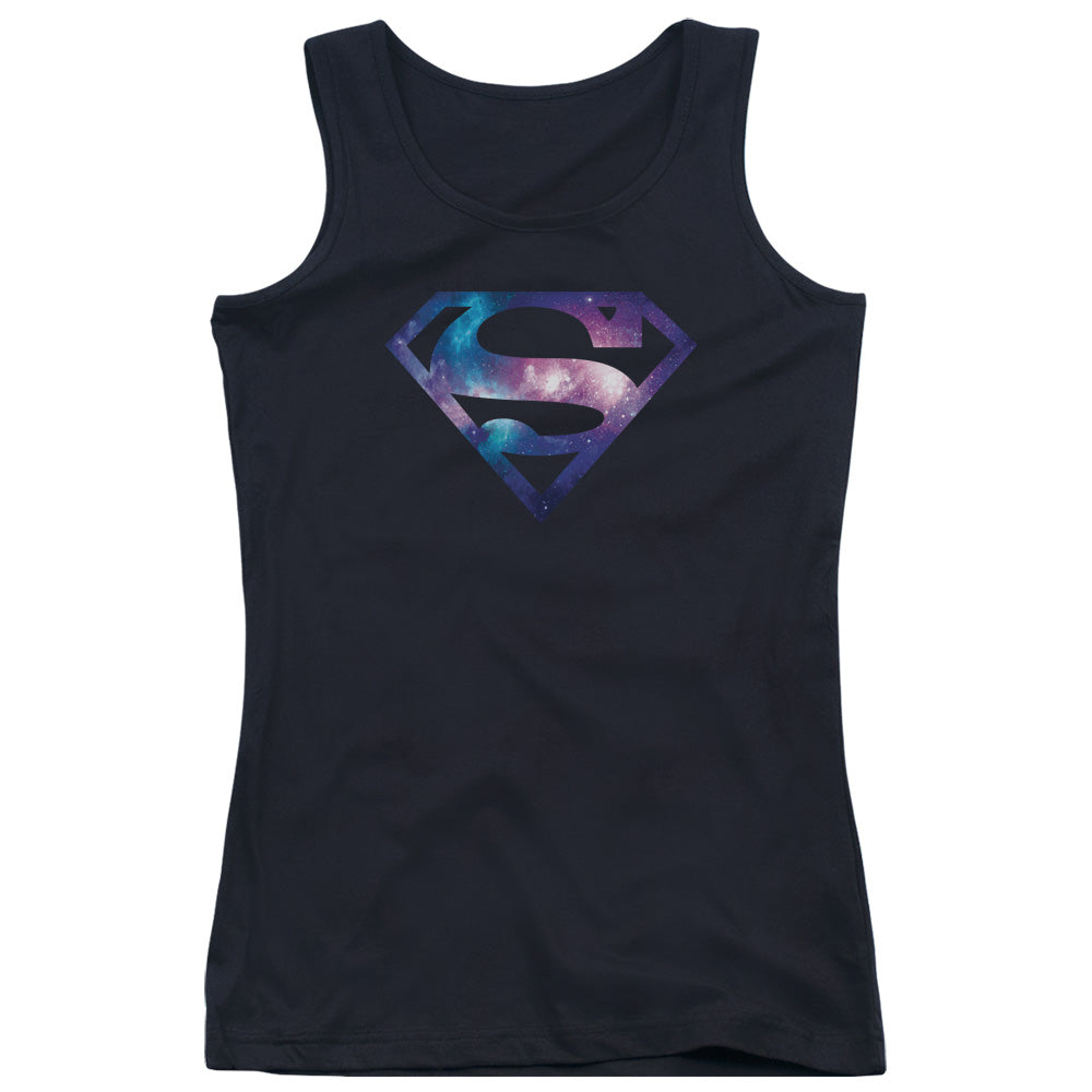 Superman Galaxy Shield Womens Tank Top Shirt Black