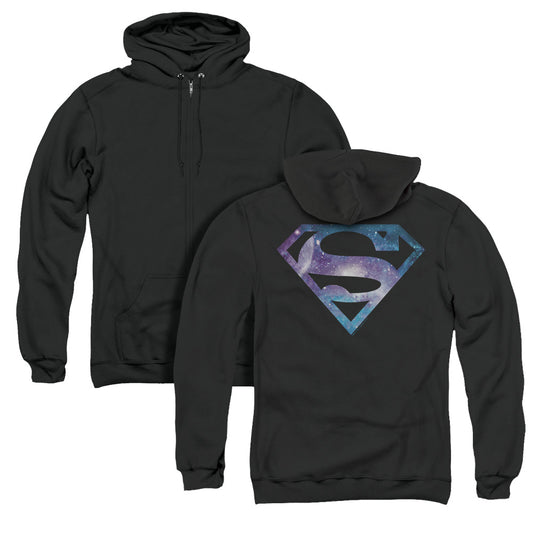 Superman Galaxy 2 Shield Back Print Zipper Mens Hoodie Black