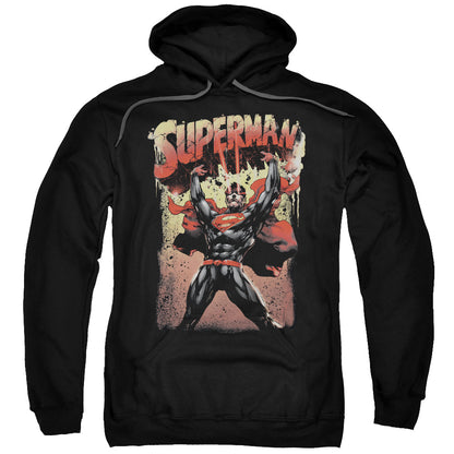 Superman Lift Up Mens Hoodie Black