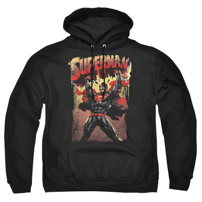 Superman Lift Up Mens Hoodie Black