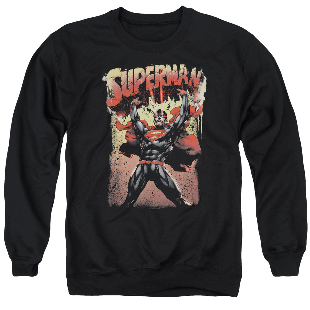 Superman Lift Up Mens Crewneck Sweatshirt Black