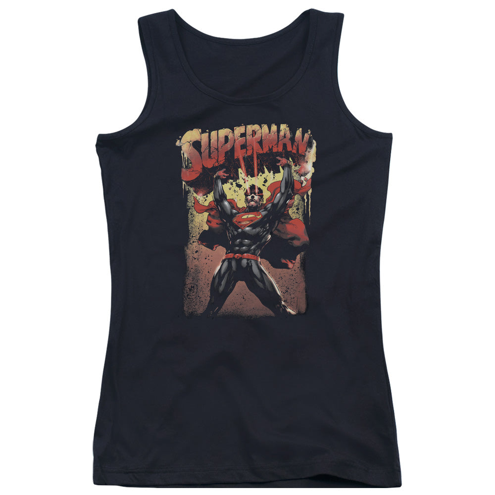 Superman Lift Up Womens Tank Top Shirt Black