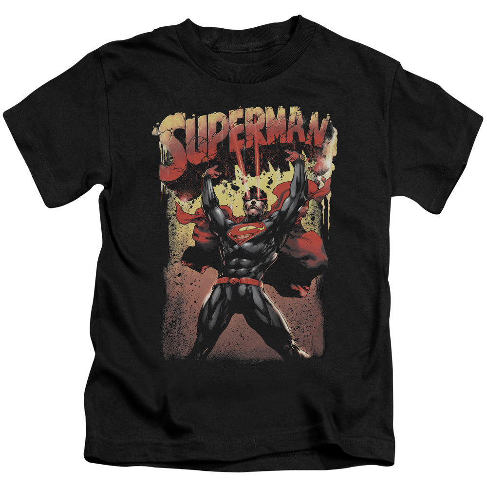 Superman Lift Up Juvenile Kids Youth T Shirt Black