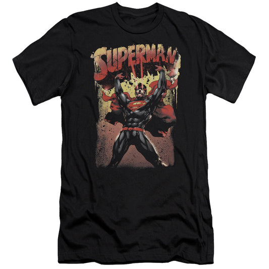 Superman Lift Up Slim Fit Mens T Shirt Black