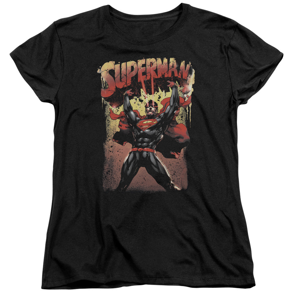 Superman Lift Up Womens T Shirt Black