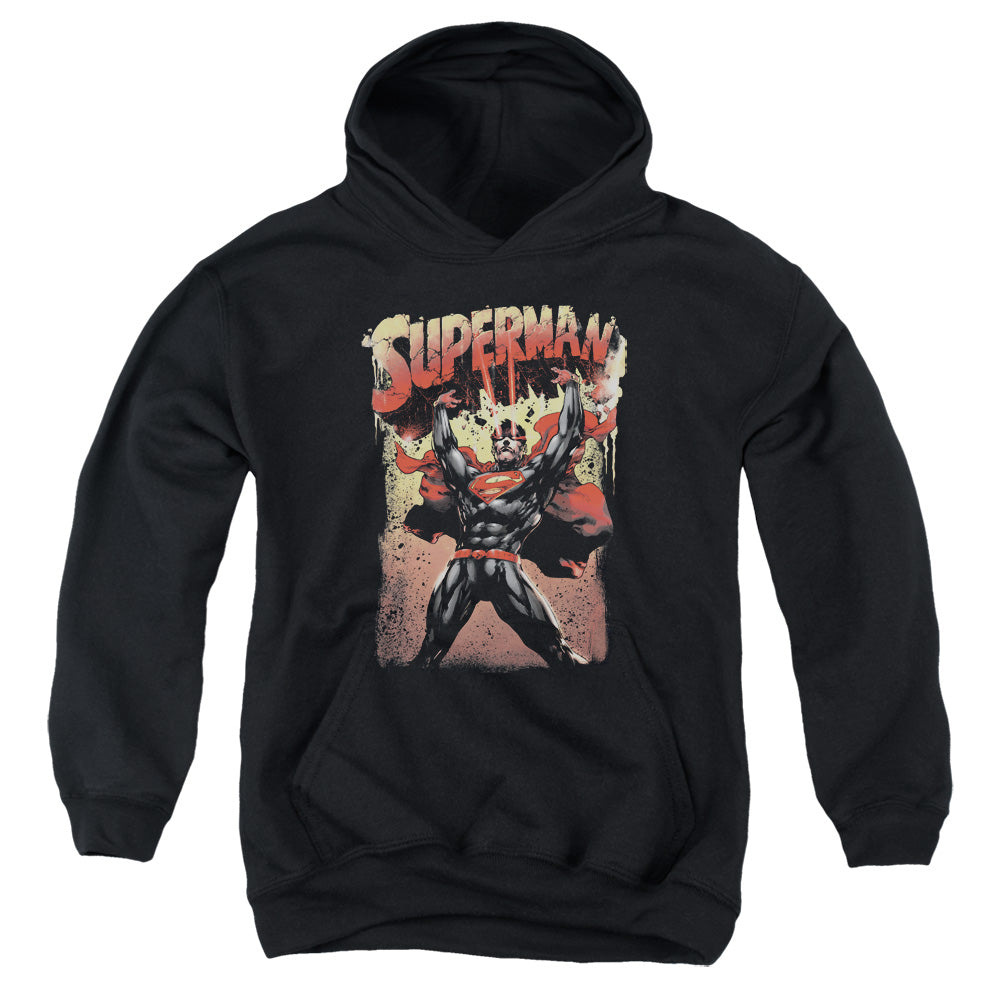 Superman Lift Up Kids Youth Hoodie Black