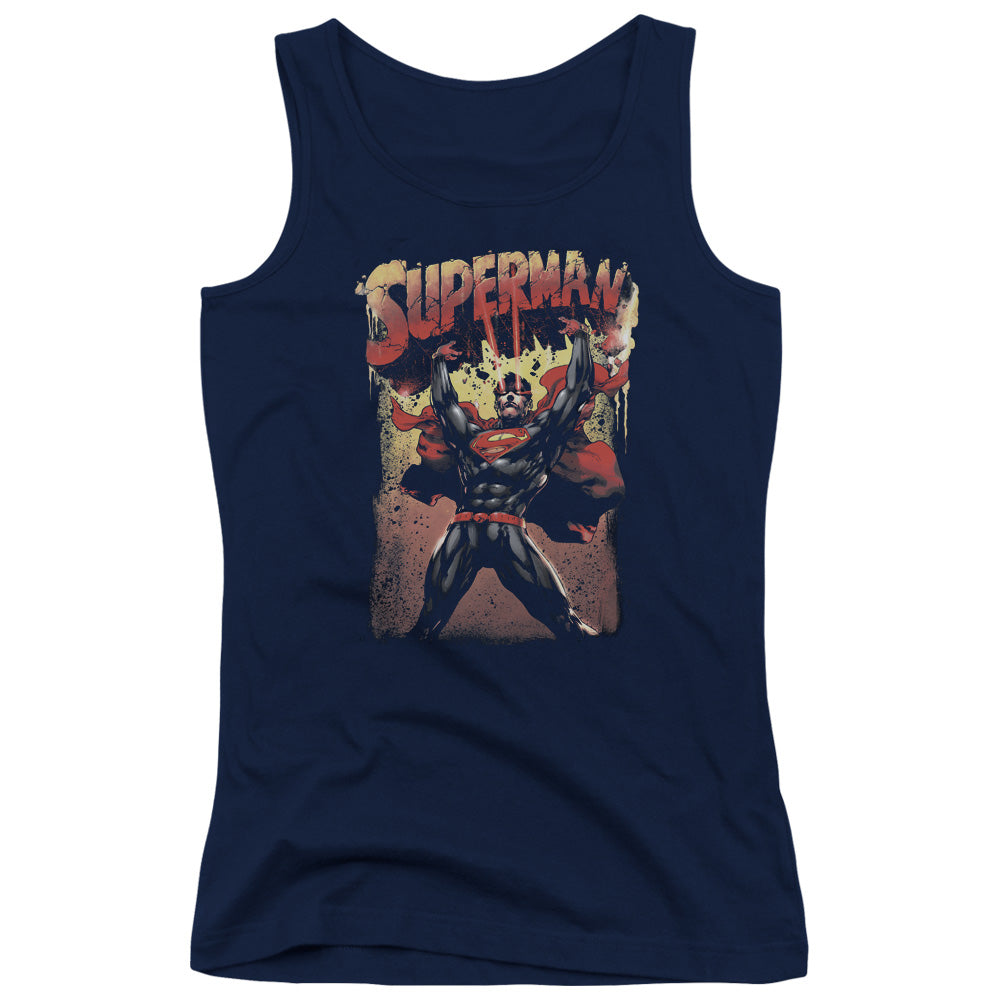 Superman Lift Up Womens Tank Top Shirt Navy