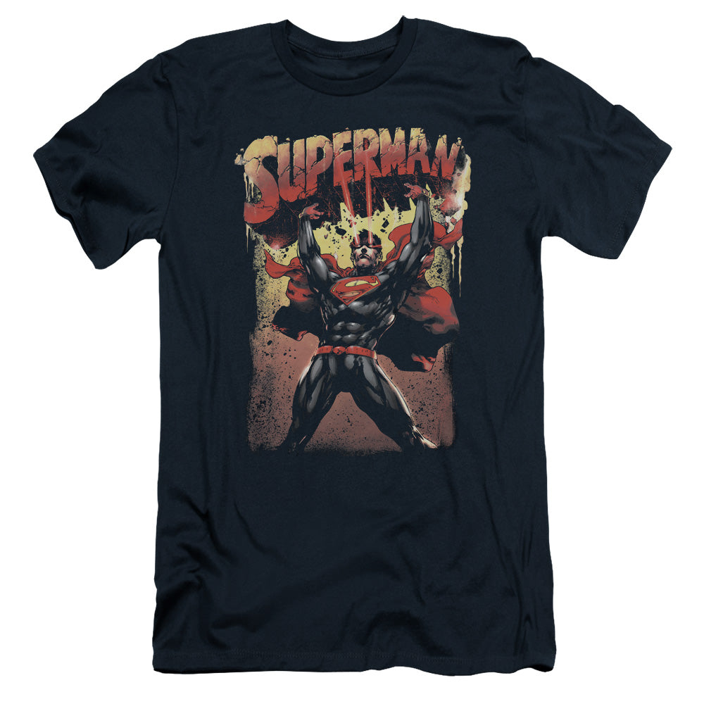 Superman Lift Up Slim Fit Mens T Shirt Navy