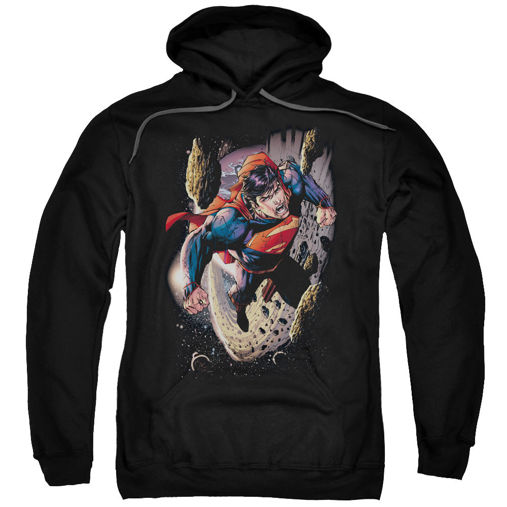 Superman Orbit Mens Hoodie Black