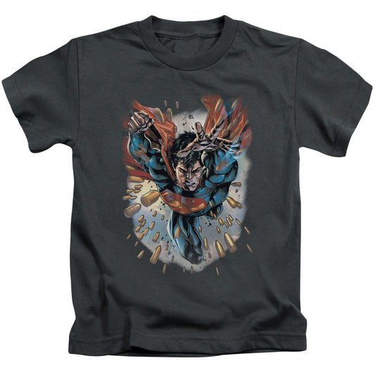 Superman Within My Grasp Juvenile Kids Youth T Shirt Charcoal