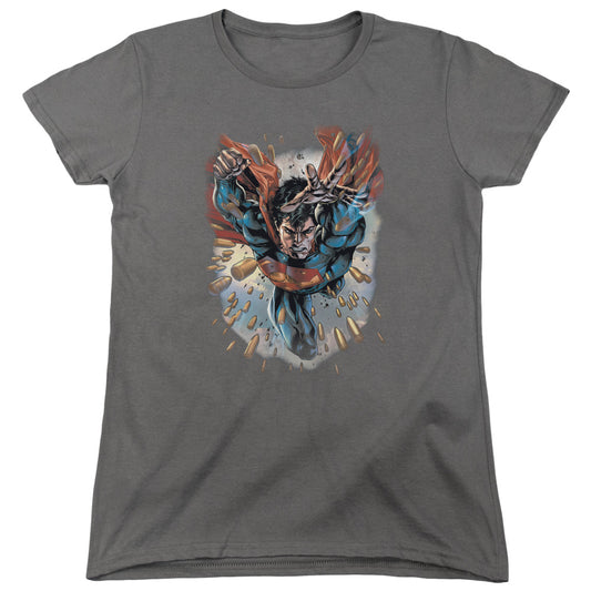 Superman Within My Grasp Womens T Shirt Charcoal