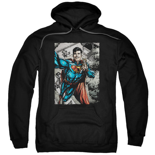 Superman Super Selfie Mens Hoodie Black