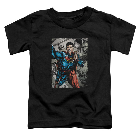 Superman Super Selfie Toddler Kids Youth T Shirt Black